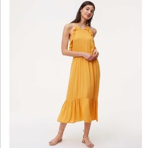 Loft Beach Ruffle Midi Dress